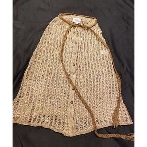 NWT Solid & Striped Vivienne Skirt Womens S Tan Brown Swim Suit Coverup Mesh